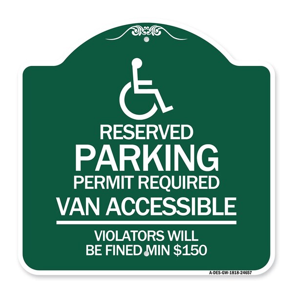 Connecticut Reserved Parking Permit Required Van Accessible Violators Will Be Fined M, GW-1818-24657